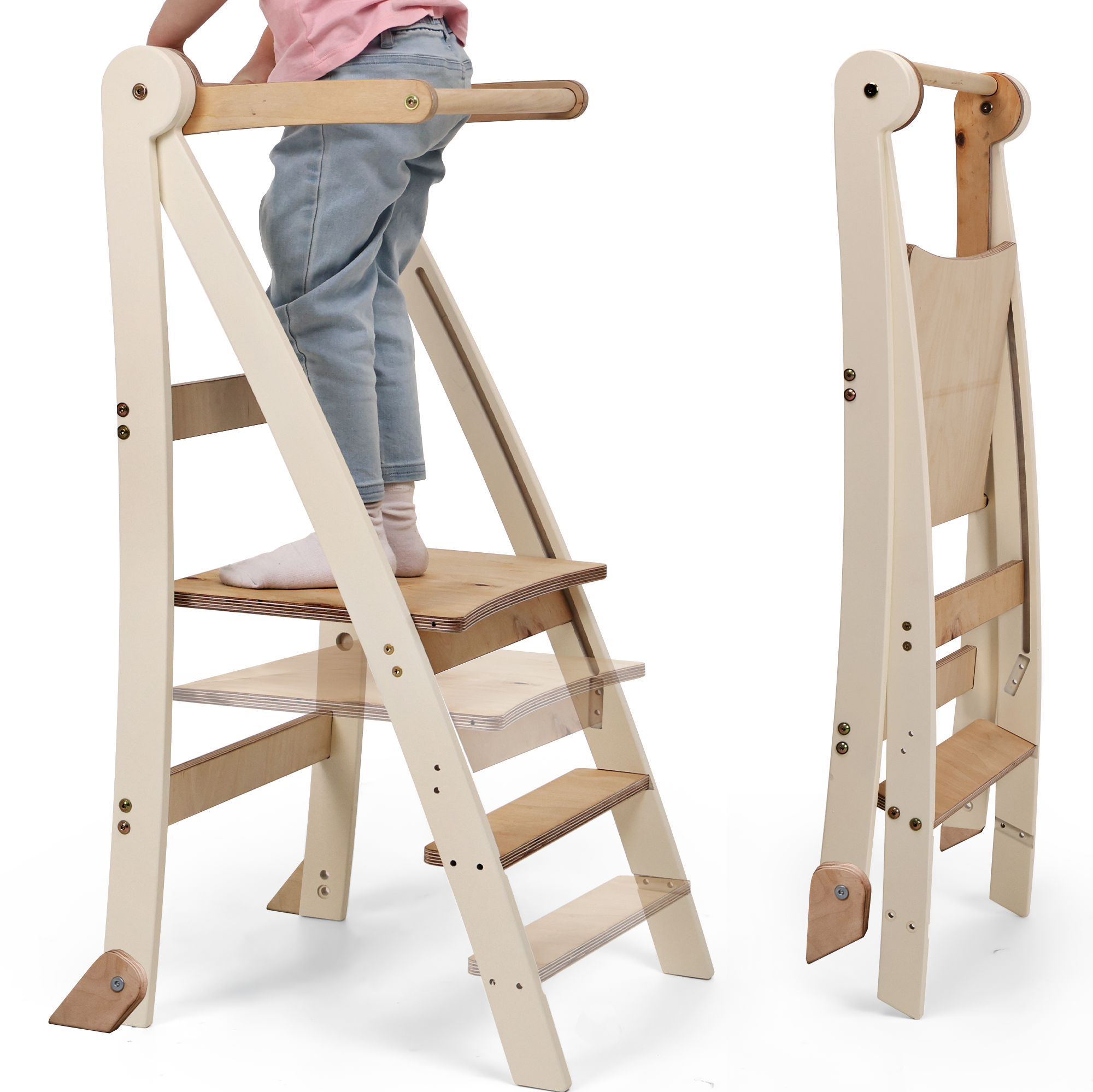 Montessori Lernturm - Höhenverstellbarer Kinderstuhl-0