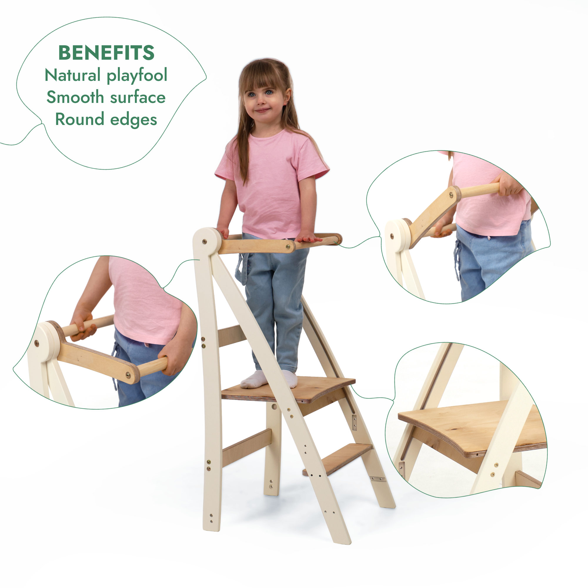 Montessori Lernturm - Höhenverstellbarer Kinderstuhl-4